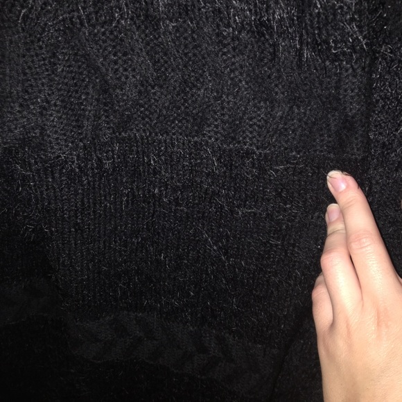 Cable & Gauge Black Fuzzy Open Front Cardigan M - Picture 4 of 8